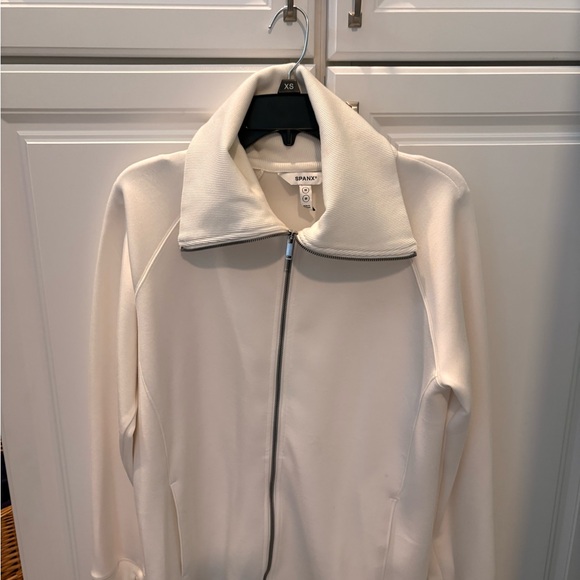 SPANX Cream Ribbed Zip-Up Jacket - Picture 5 of 7